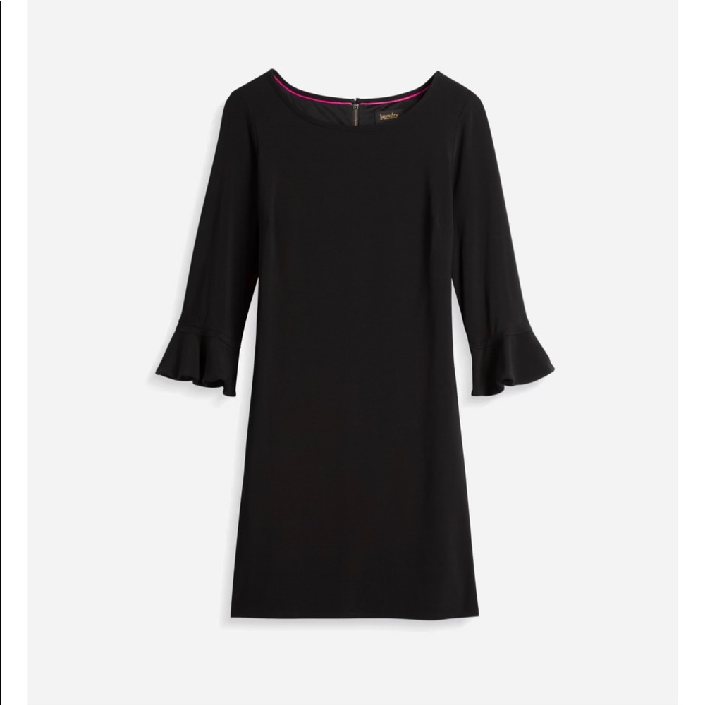 LAUNDRY BY SHELLI SEGAL Black Dress With Ruffle Sleeves | Medium